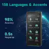 HASLED Taşınabilir Tercüman Cihazı, 138 Dil ve 4.1 Inc Dokunmatik Ekran - Siyah
