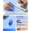Lekvey Dikey Kablosuz Ergonomik Mouse, Şarj Edilebilir 2.4G Optik - Mavi