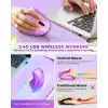 Lekvey Dikey Kablosuz Ergonomik Mouse, Şarj Edilebilir 2.4G Optik - Mor