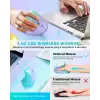 Lekvey Dikey Kablosuz Ergonomik Mouse, Şarj Edilebilir 2.4G Optik - Yeşil/Mor