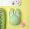 Lomiluskr Sevimli Tavşan 2.4G Kablosuz Sessiz Mouse - Yeşil Tavşan