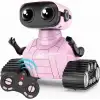 Playsheek Uzaktan Kumandalı Robot Oyuncak Şarj Edilebilir Emo Robot - Pembe