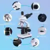 Poothoh Bileşik trinoküler Mikroskop 40X-5000X Büyütme