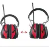 PROTEAR Bluetooth AM FM Radyo Kulaklıklar, 25dB Kulak Koruma - Kırmızı