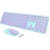 Seenda Kablosuz Klavye ve Mouse, USB ve Type-C - Mor/Yeşil