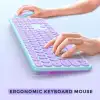 Seenda Kablosuz Klavye ve Mouse, USB ve Type-C - Mor/Yeşil