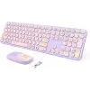 Seenda Kablosuz Klavye ve Mouse, USB ve Type-C - Pembe/Mor