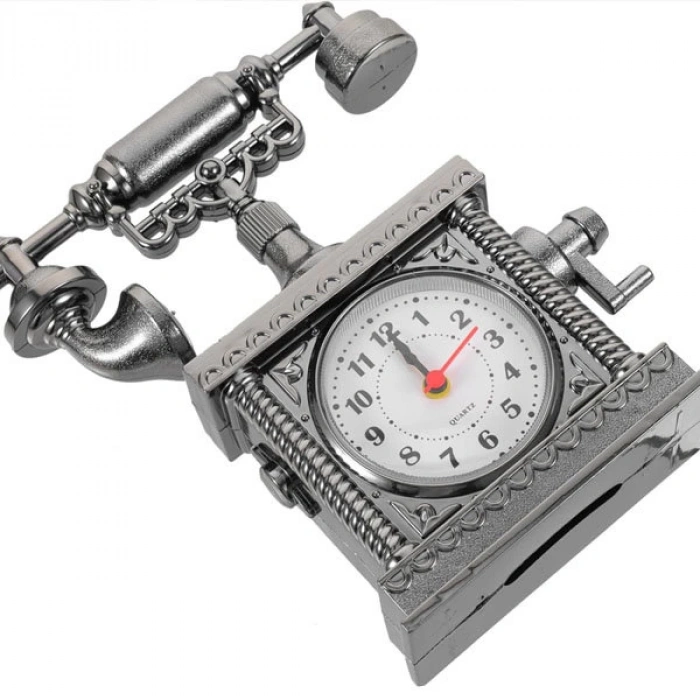 Vintage Telefon Tasarımlı Masa Saati