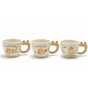 3D Kedi Kuyruk Detaylı Kupa Bardak