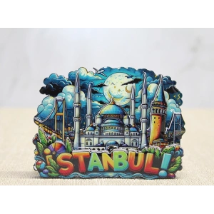 Ahşap İstanbul Temalı Magnet - Model 2