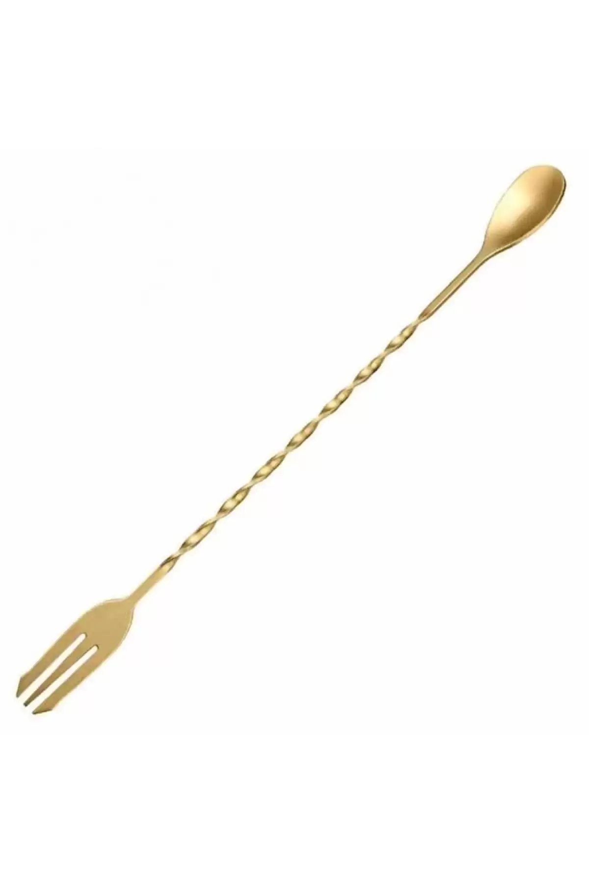 Epx Çatallı Sarı Kokteyl Kaşık 30cm