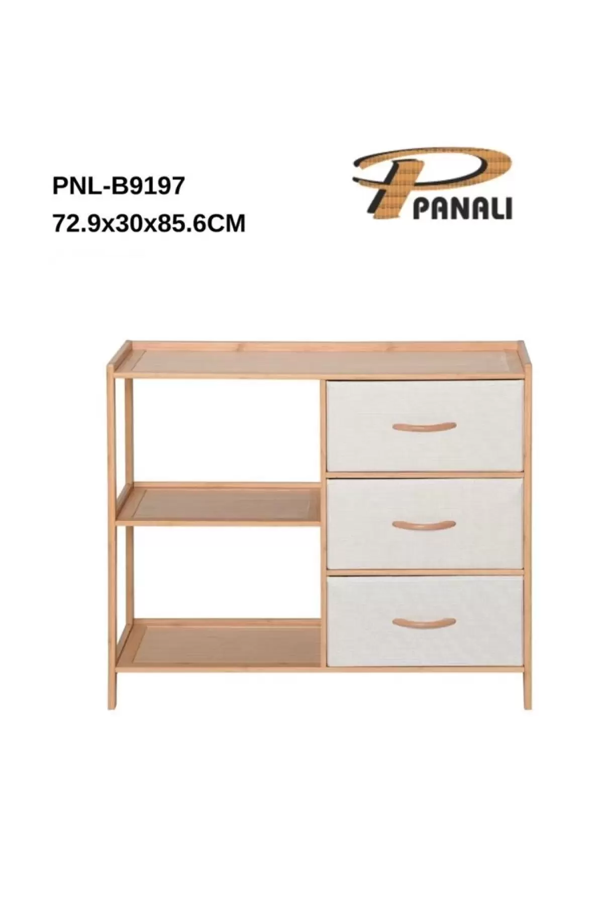 Pan 3 Çekmeceli 2 Raflı Bambu