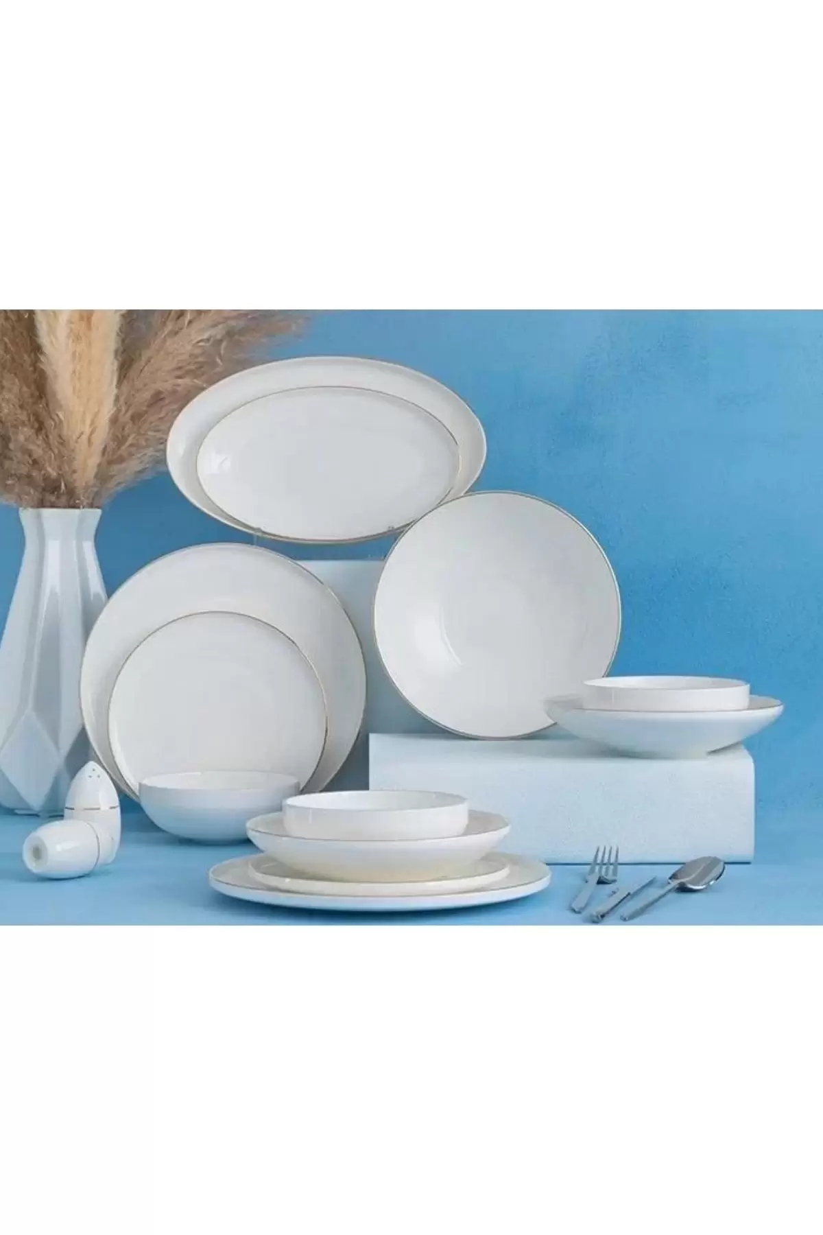 Acar HNA22.0067 Dapne Gold Bone China Yemek Takımı 57 Parça