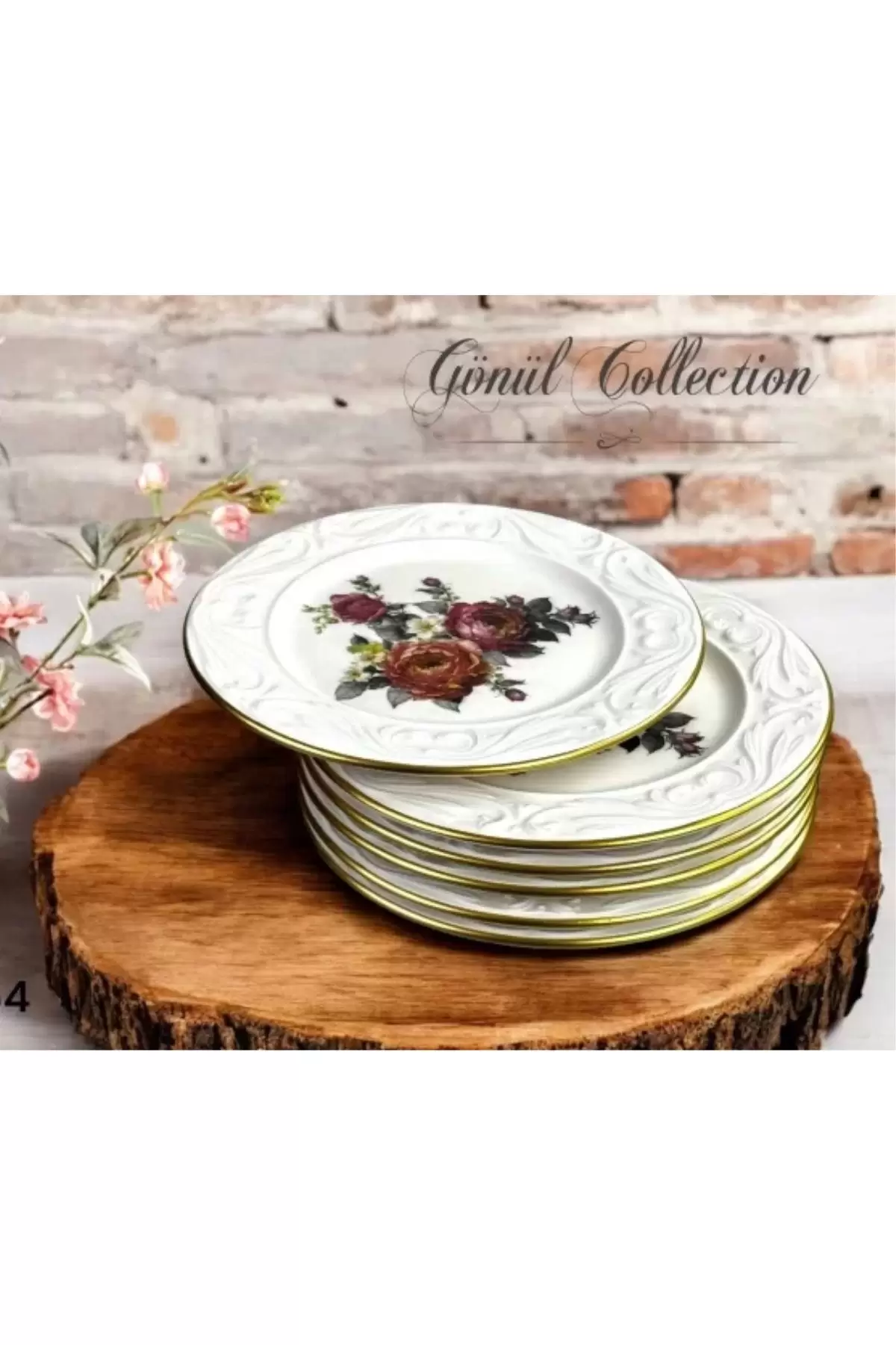 Gönül GNL4554 Amelie Seramik Pasta Tabağı 6 Lı