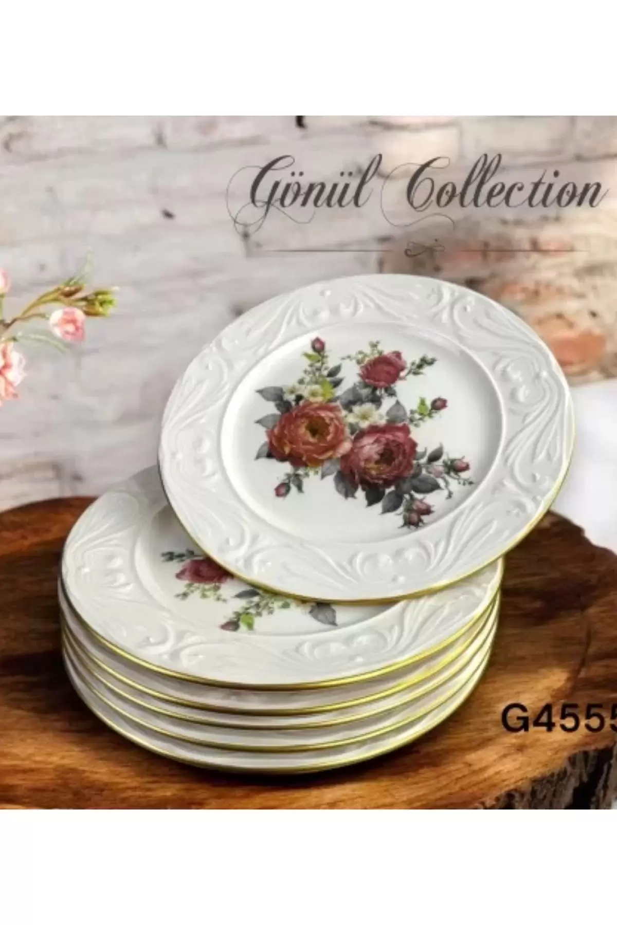 Gönül GNL4555 Amelie Seramik Servis Tabağı 6 Lı