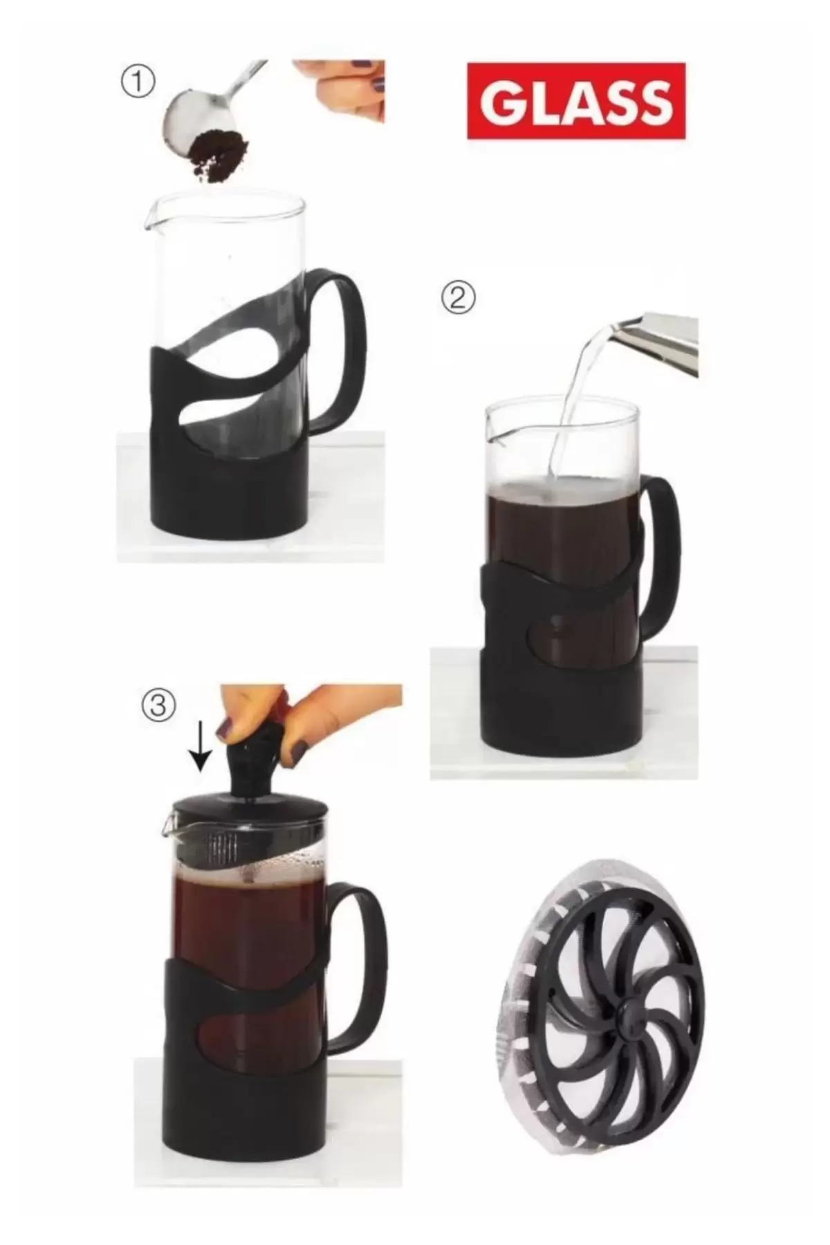 Herevin 131060-012 Siyah French Press 350cc