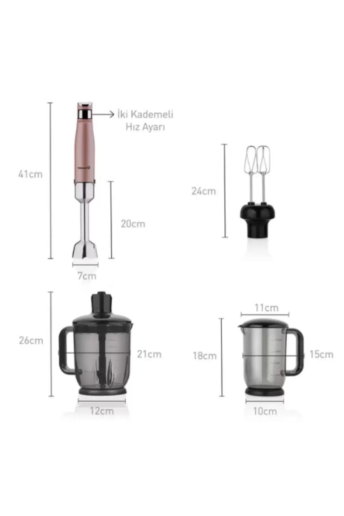 Korkmaz A449-01 Performix Rosagold Blender Setİ