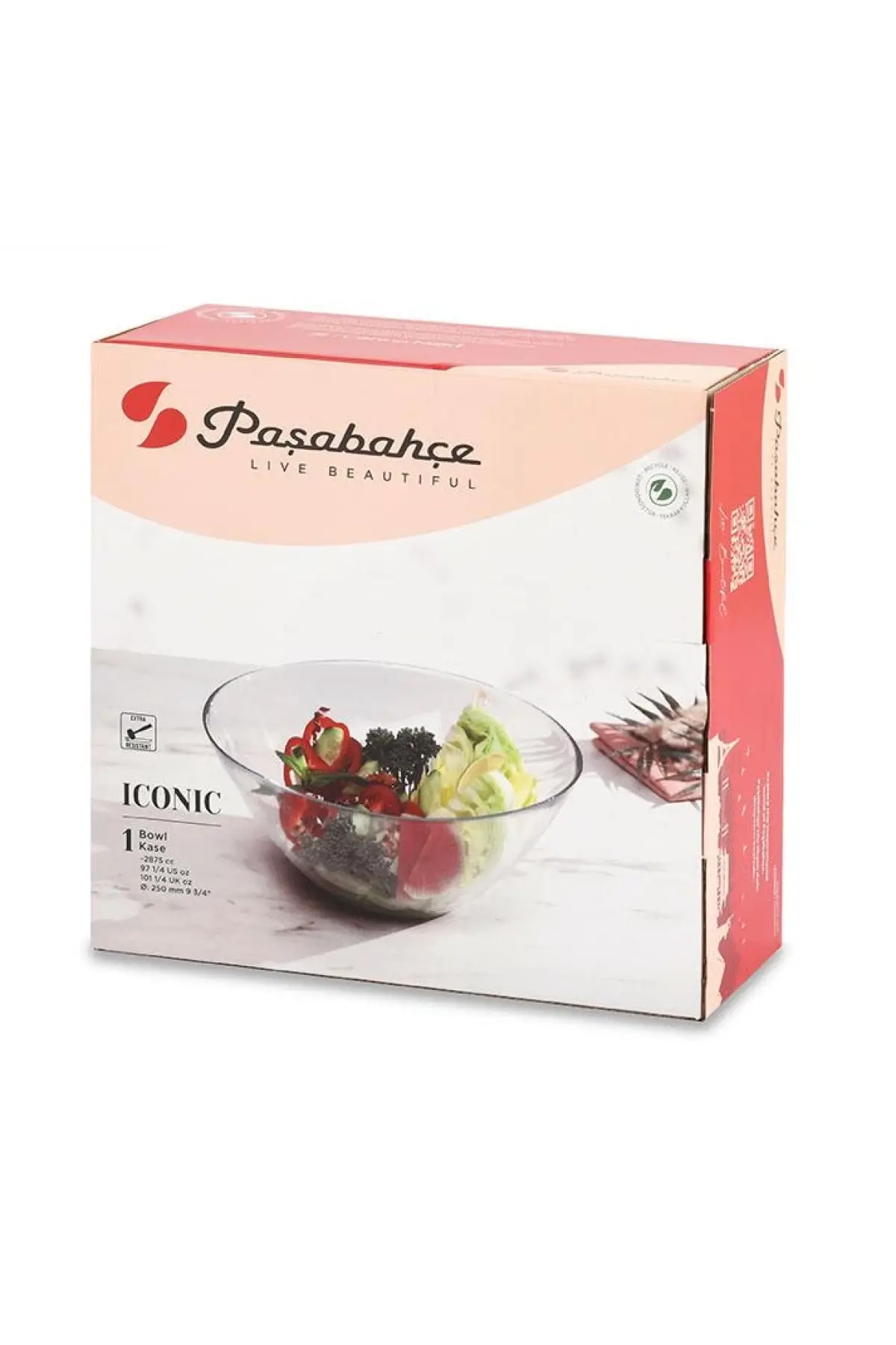 Paşabahçe 10697 Iconic Cam Salata Kasesi 2950 cc 25 cm