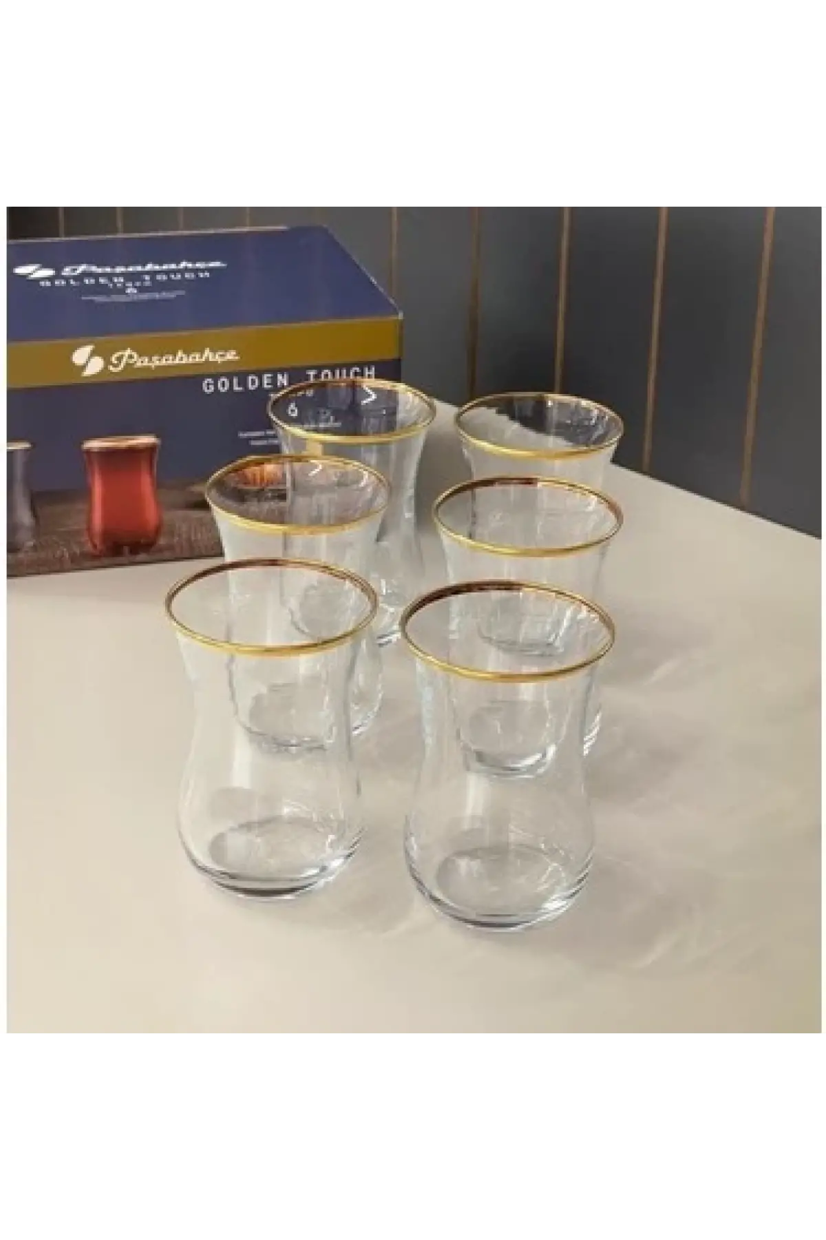 Paşabahçe 42021 Yaldızlı Çay Bardağı 120cc 6 Lı