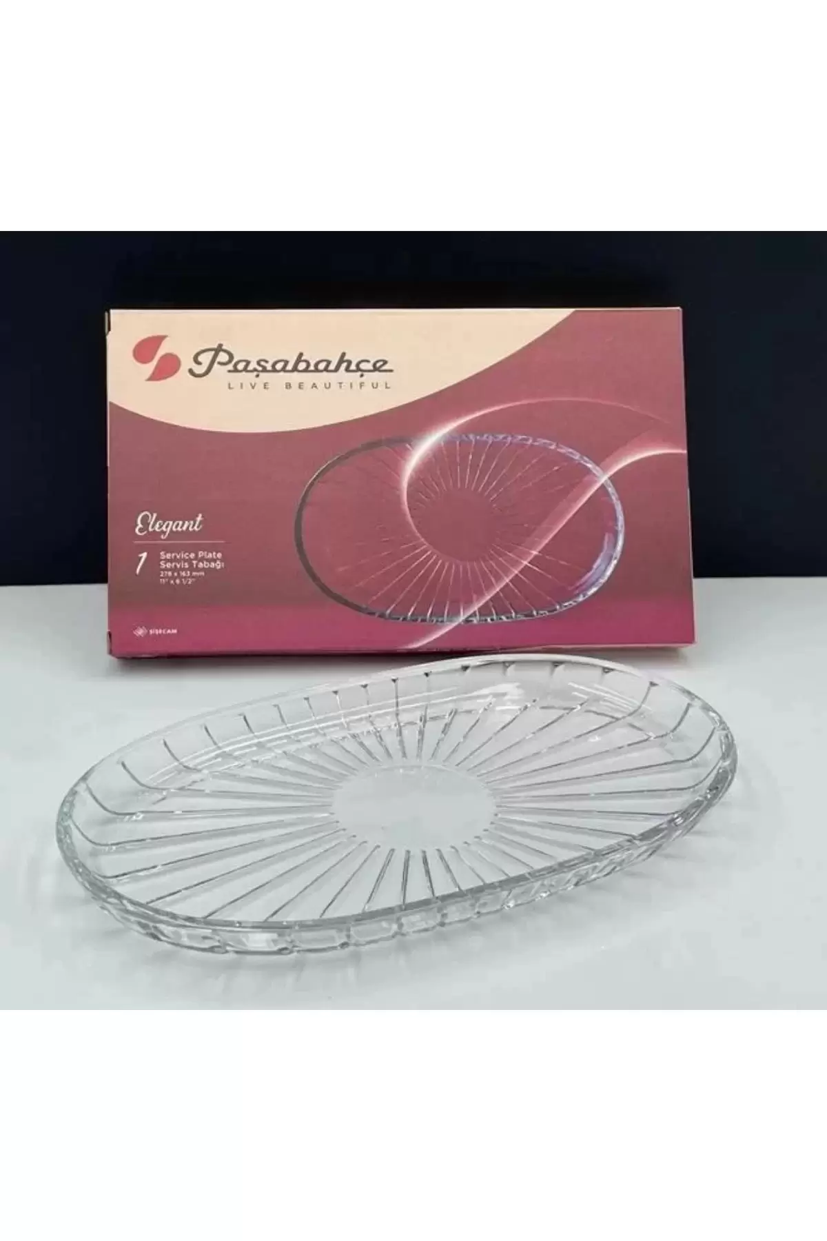 Paşabahçe 54783 Elegant Oval Servis Tabağı 16x28 Cm