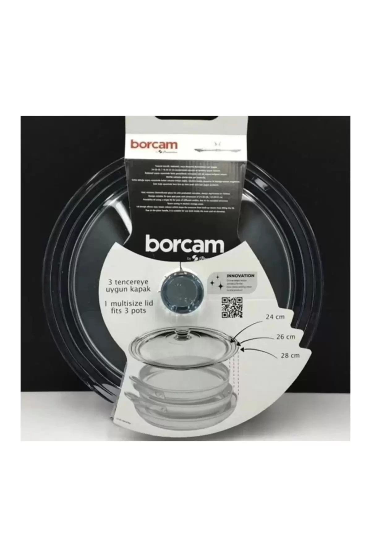 Paşabahçe 590280 Arda Türkmen Borcam Kapağı 24-26-28 cm