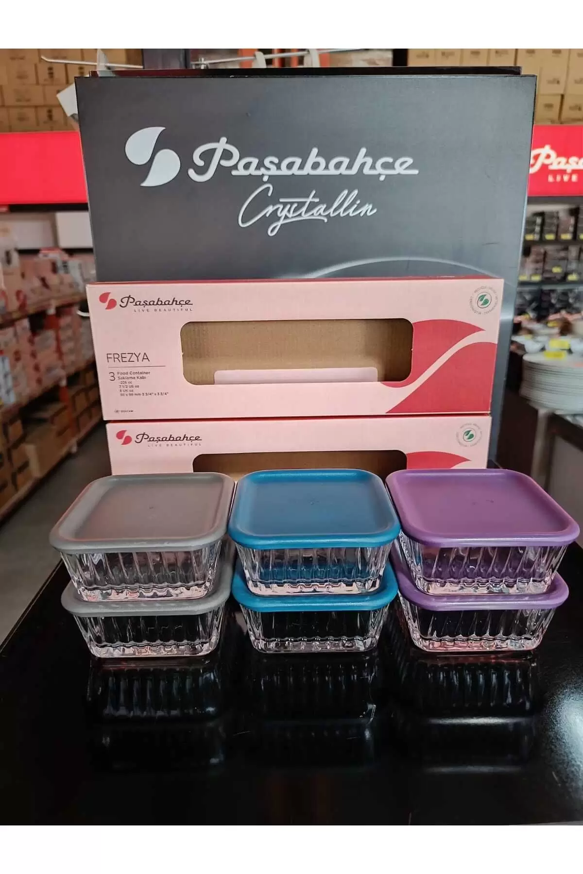 Paşabahçe 950126 Frezya Cam Saklama Kabı 3 Parça