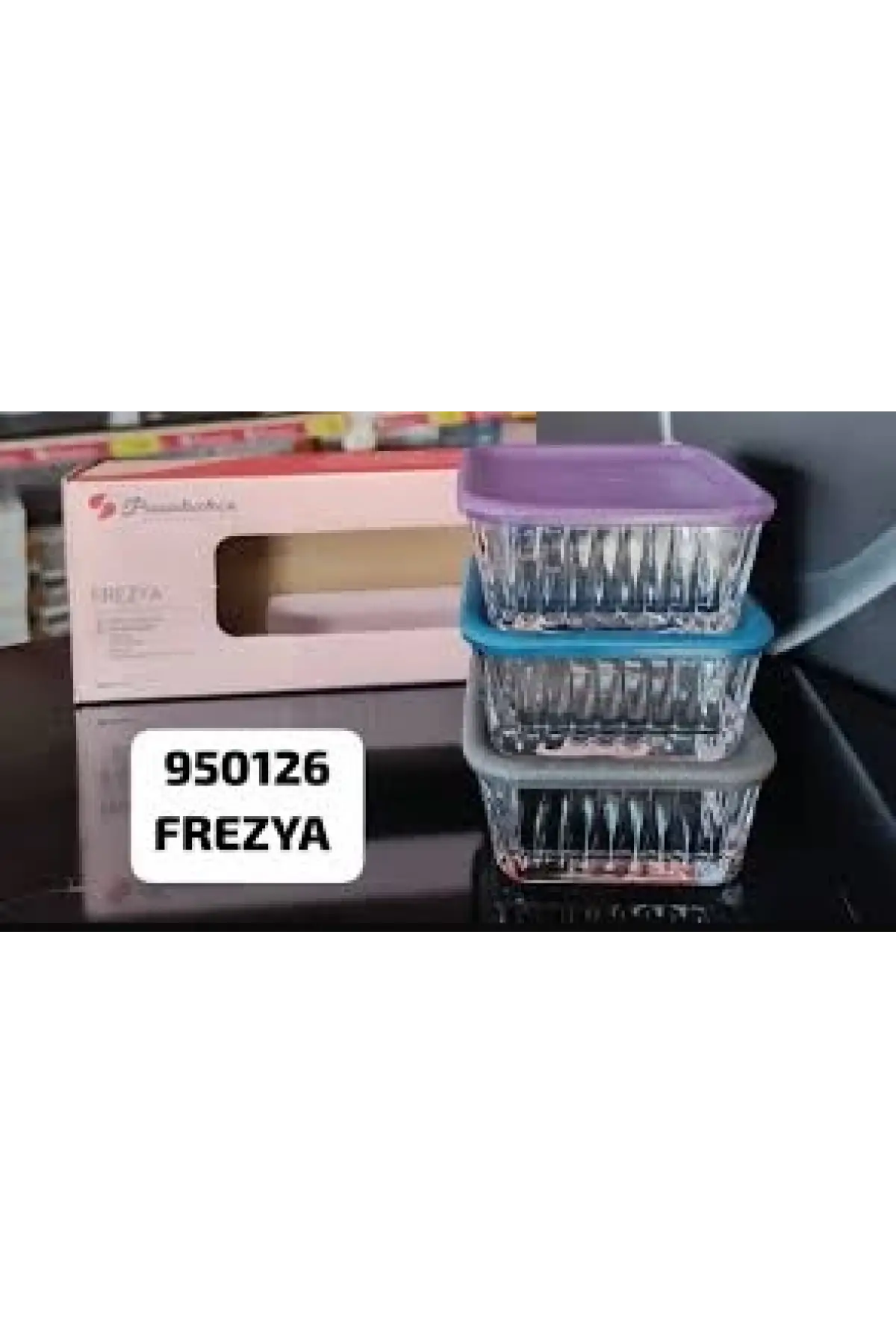 Paşabahçe 950126 Frezya Cam Saklama Kabı 3 Parça