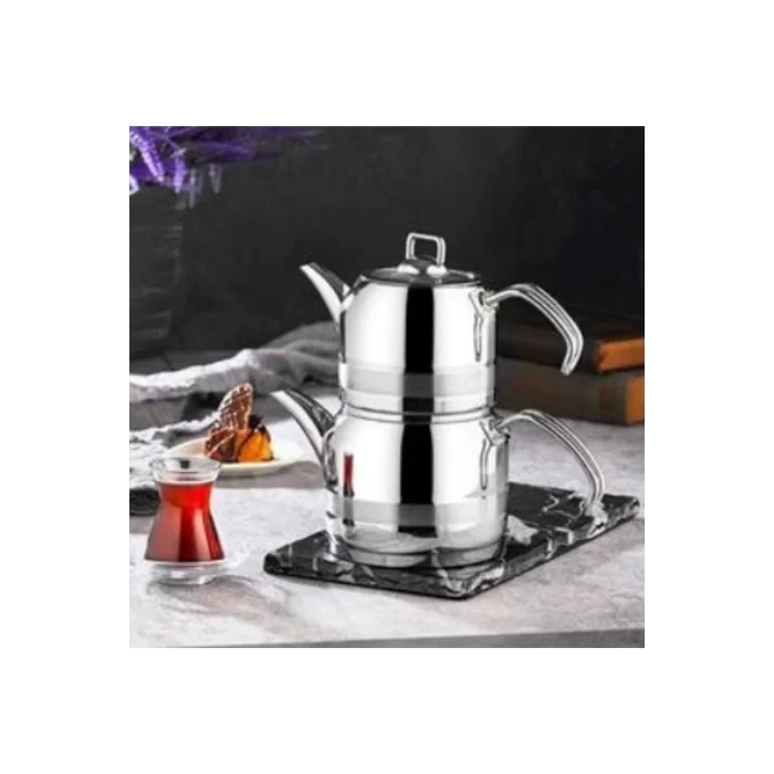 Kahramanlar 131 Enza Orta Boy Metal Saplı Çelik Çaydanlık 1/1,50 lt