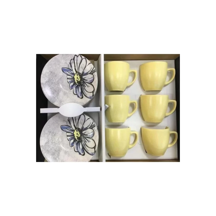 Keramika 0757 Papatyalı Kahve Fincanı Takımı 6 Lı