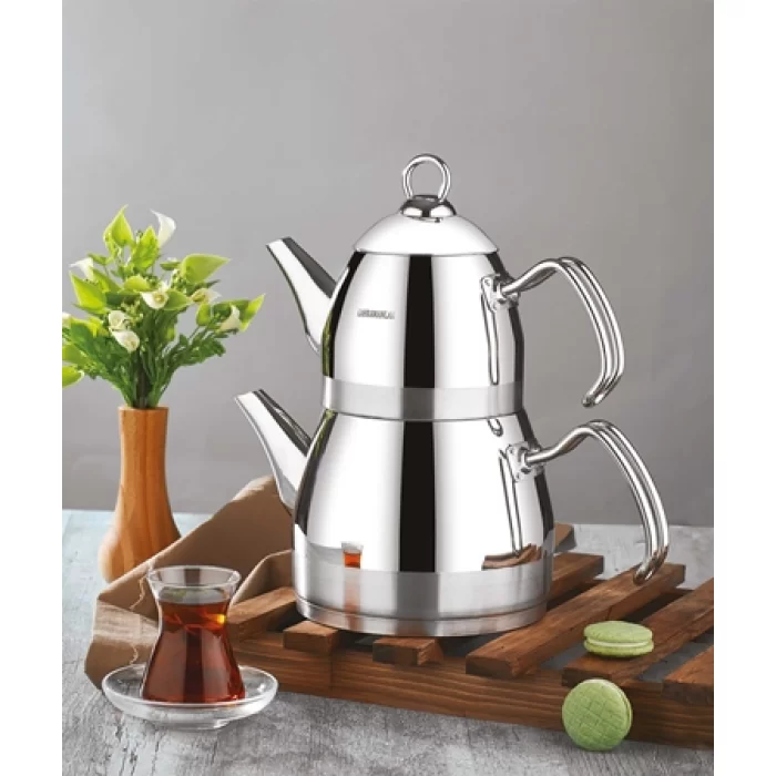 Kahramanlar KAH180 Roma Mini Platin Çaydanlık 0.65/1.20 Lt