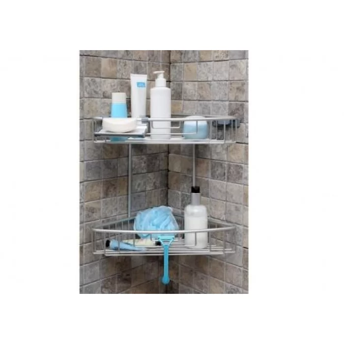 Ans Paloma 2li Aliminyum Banyo Rafı 25X25 H:34.5cm