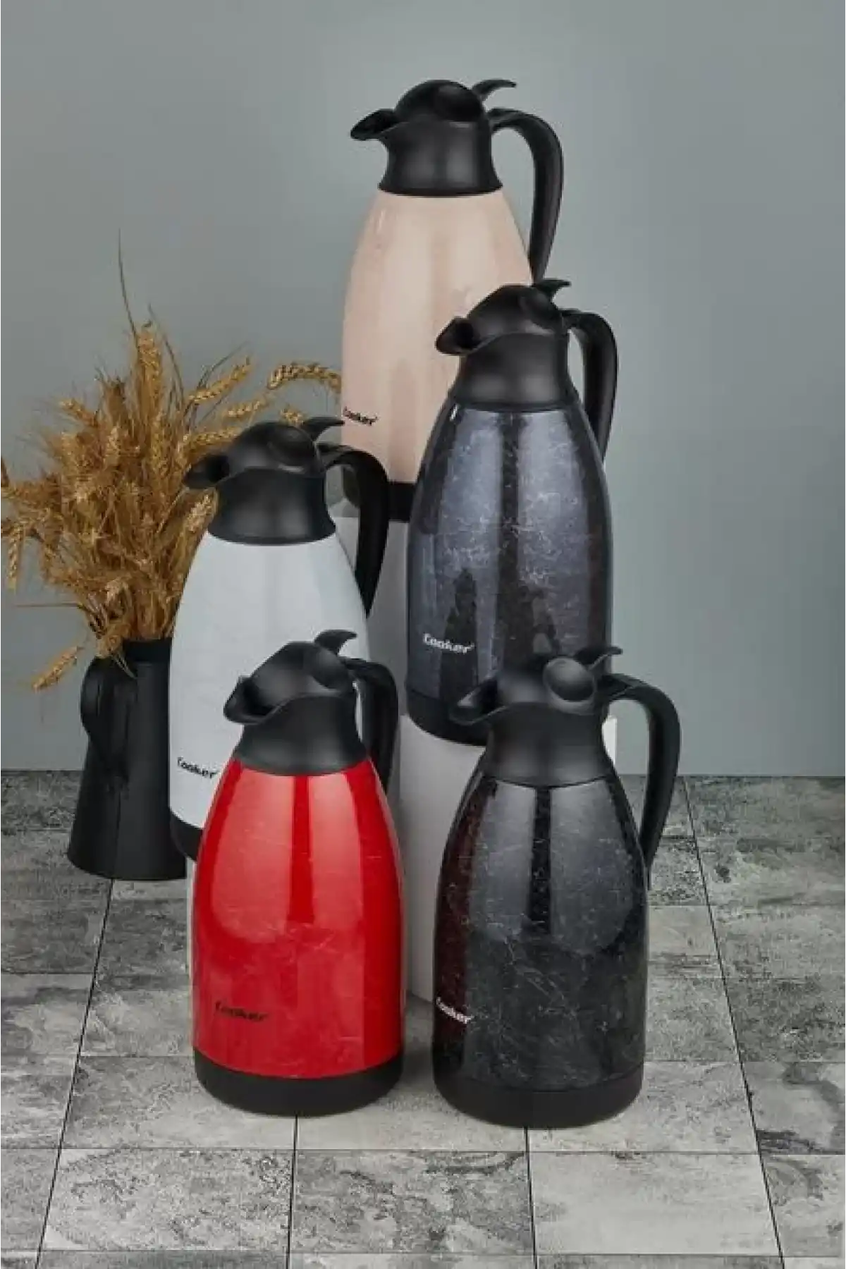 Cooker CKR2077 Mermer Desen Çelik Termos 2 Lt