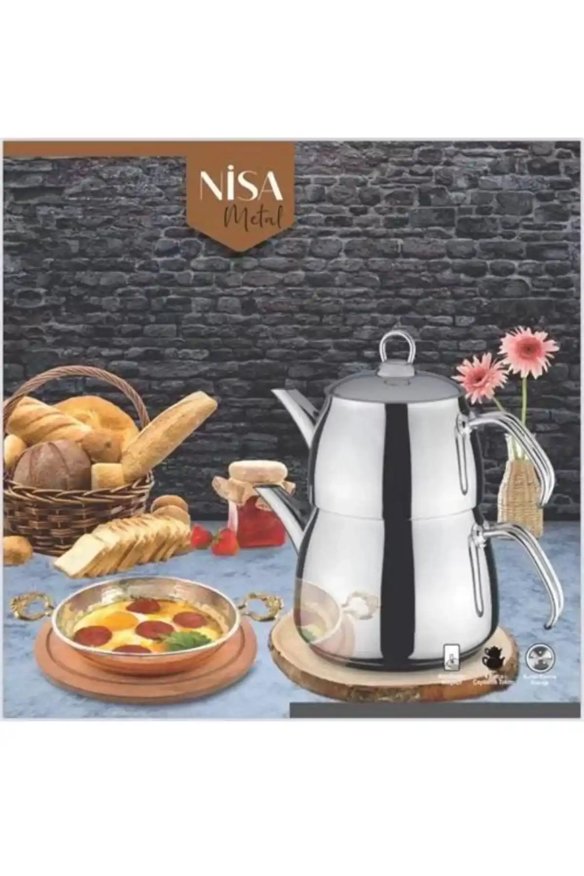 Alara NS03 Nisa Metal Aile Çaydanlık