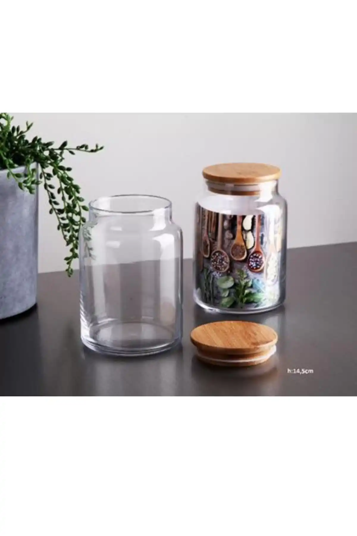 Gönül 2735 Bambu KapaklI Cam Kavanoz 800 Cc 1 Adet