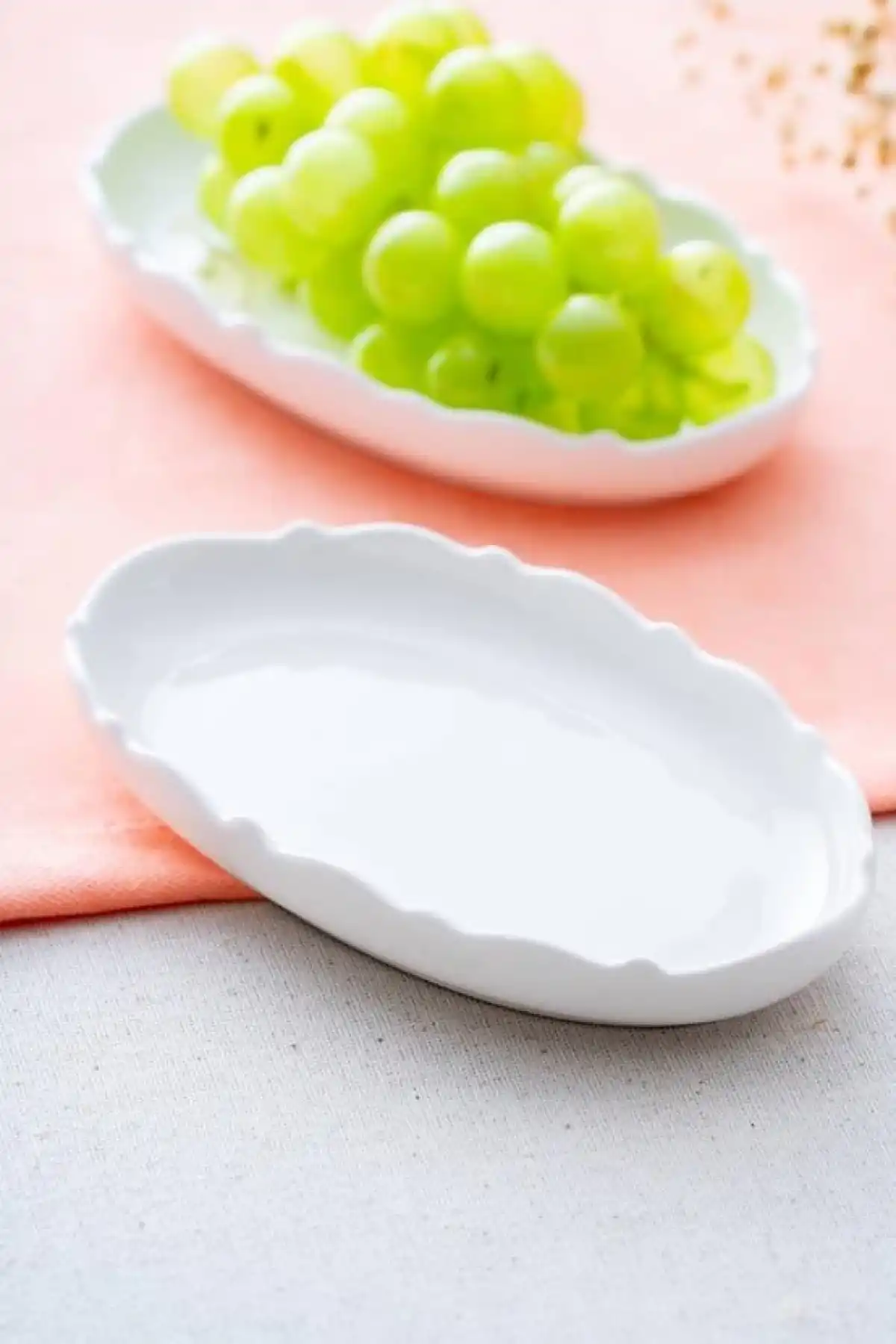 Acar PORWM6318 Nirvana Porselen Beyaz Oval Servis Tabağı 6lı