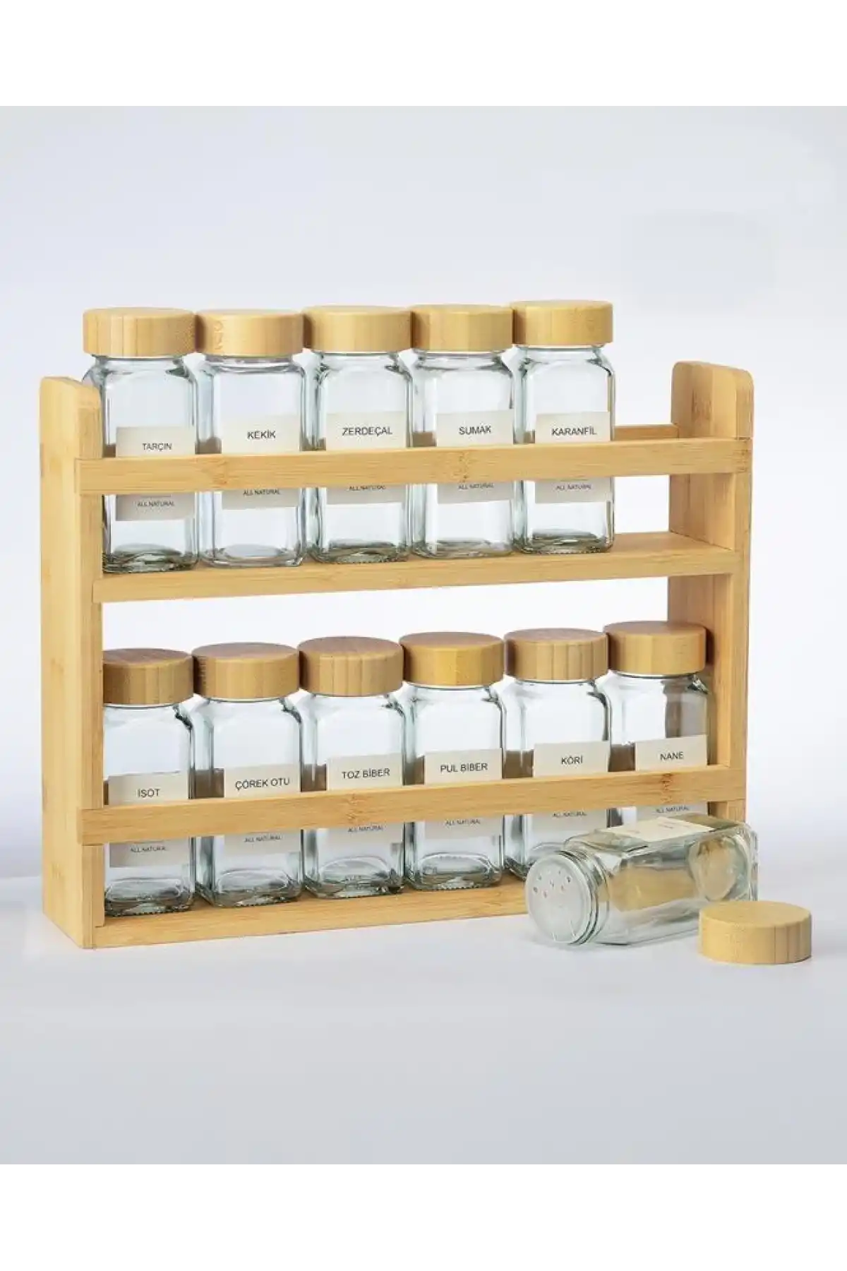Mien 12li Standlı Cam Baharat Seti