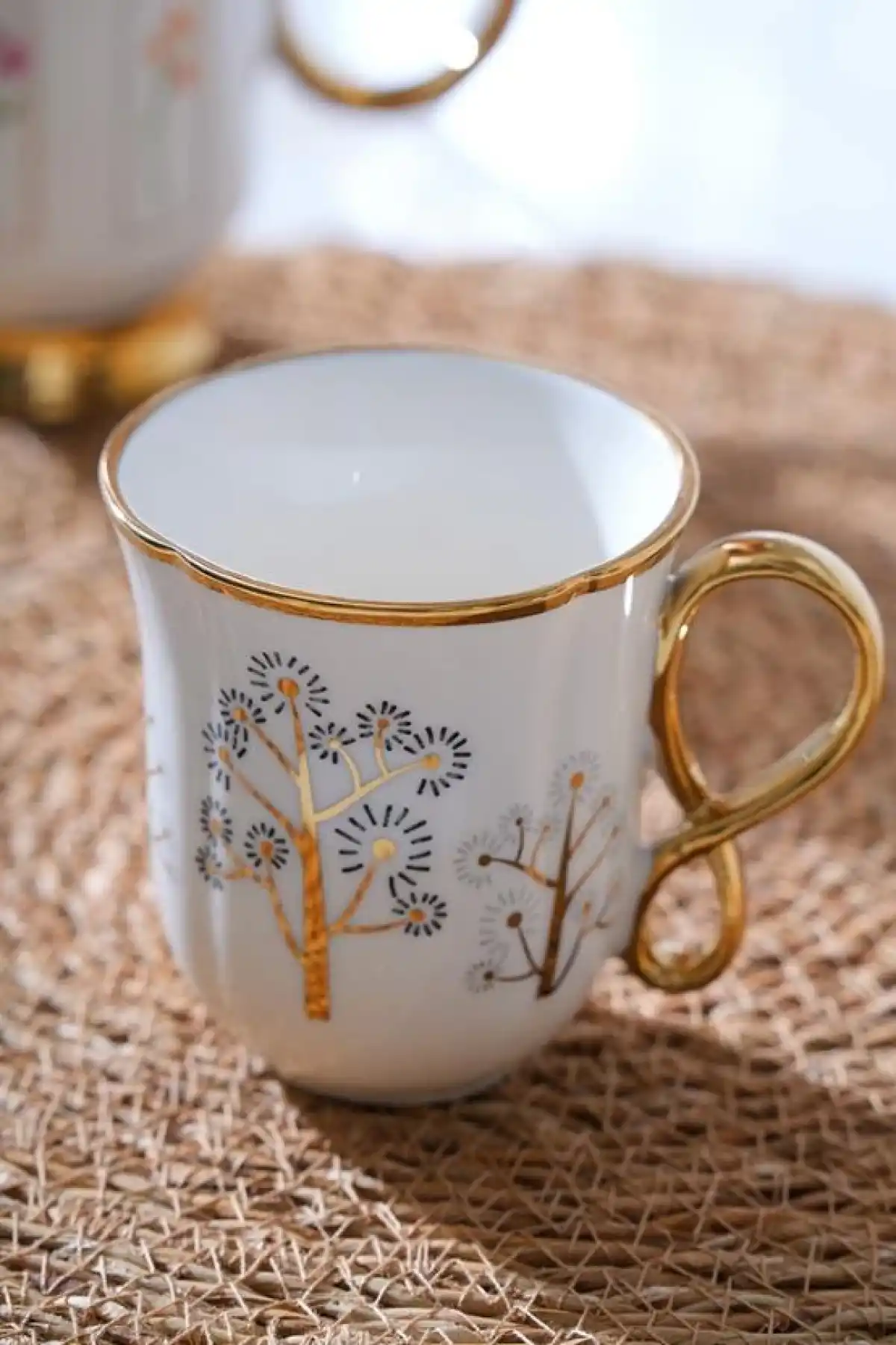 Acar KAI7505 Eliz Gold-Beyaz Porselen Kupa