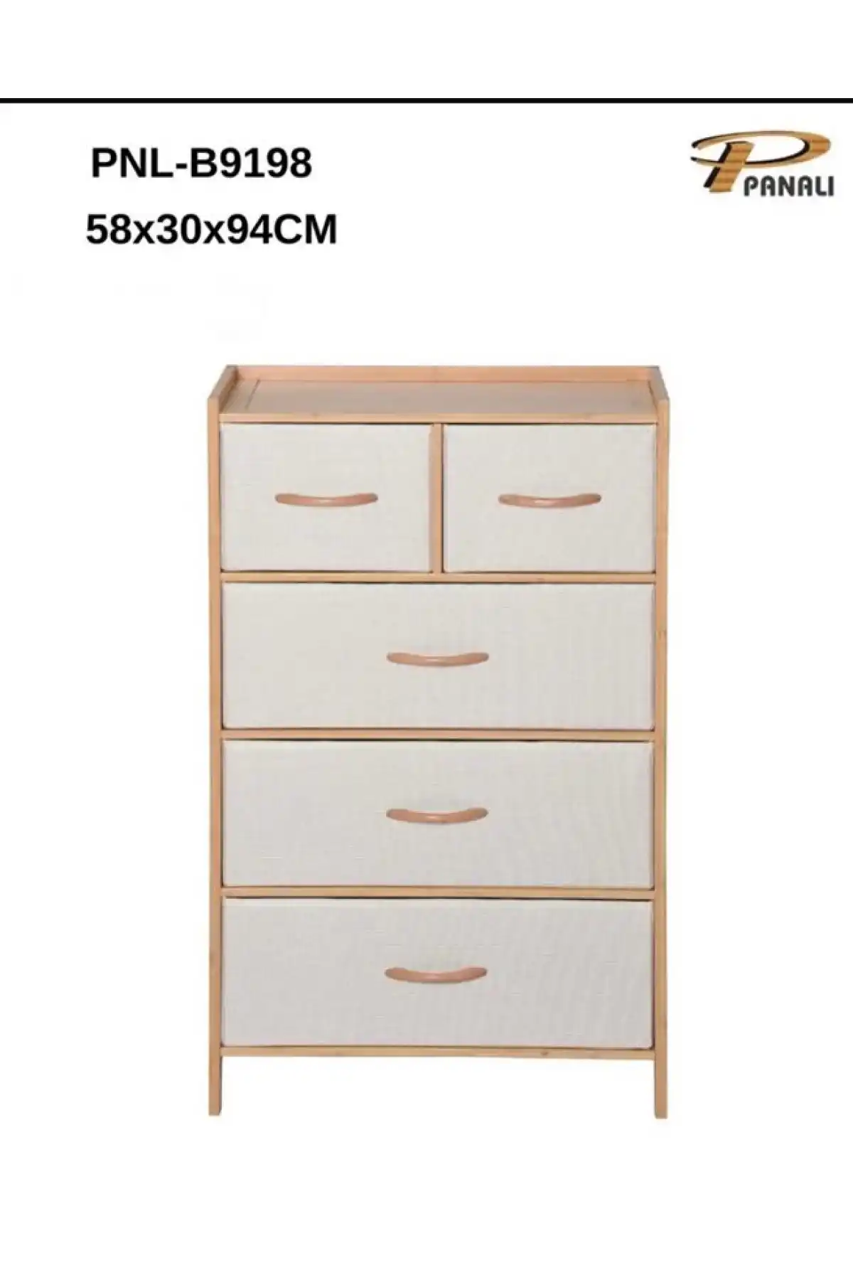 Pan 5 Çekmeceli Bambu Dolap