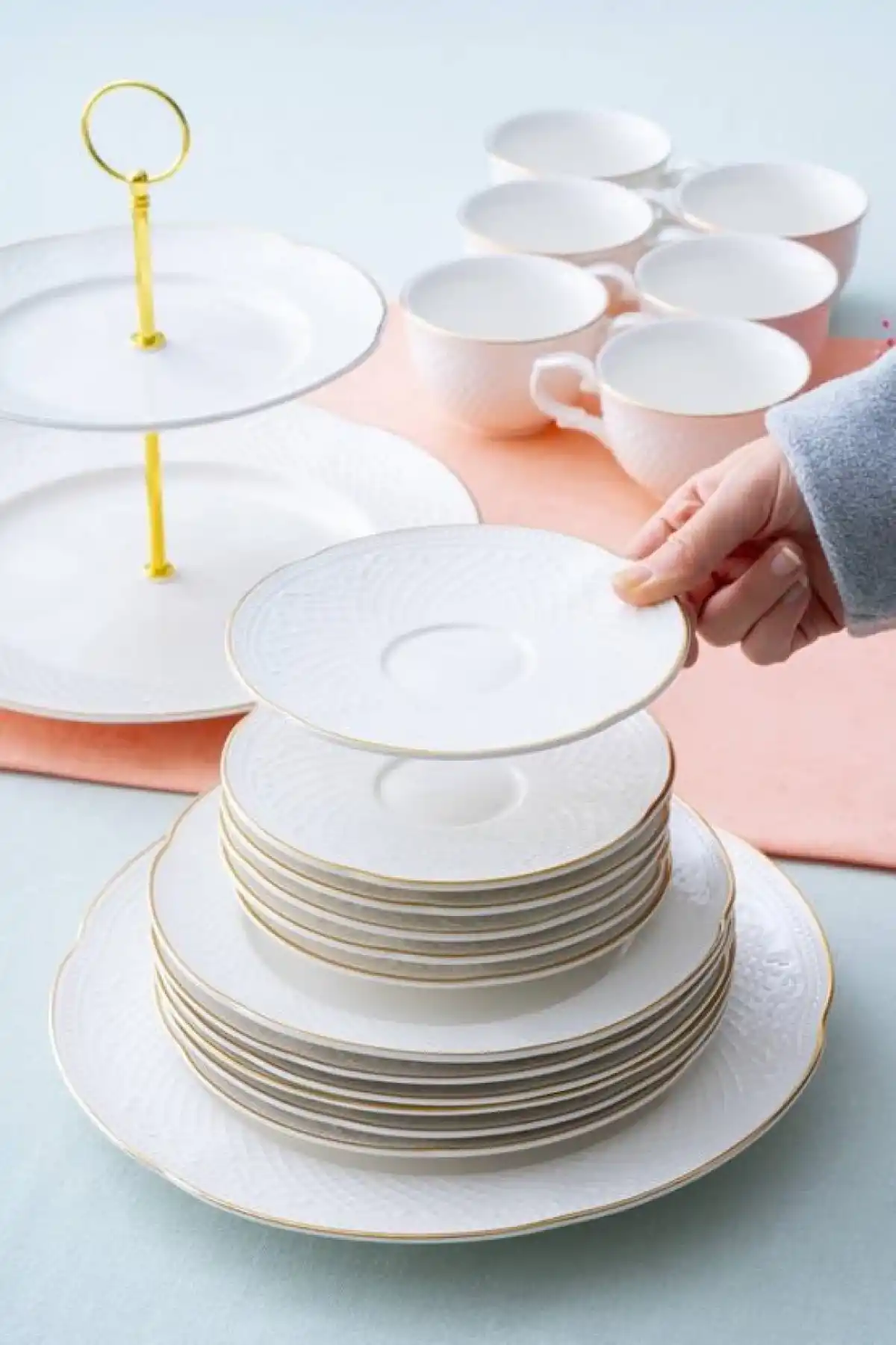 Acar PORWM6192 Gold Detaylı Beyaz Brunch Set 20 Parça