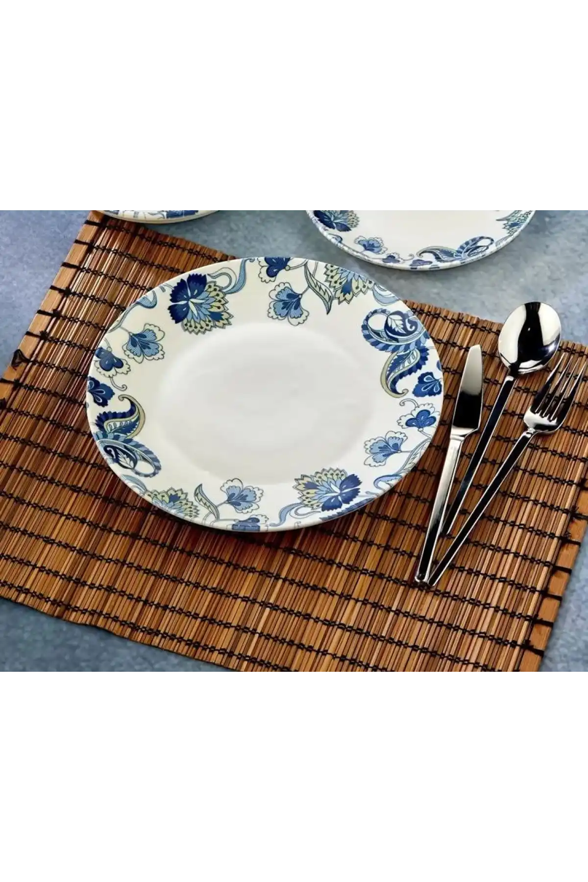 Cooker CKR4225 Çiçek Desenli Porselen Servis Tabağı 23 cm 6lı