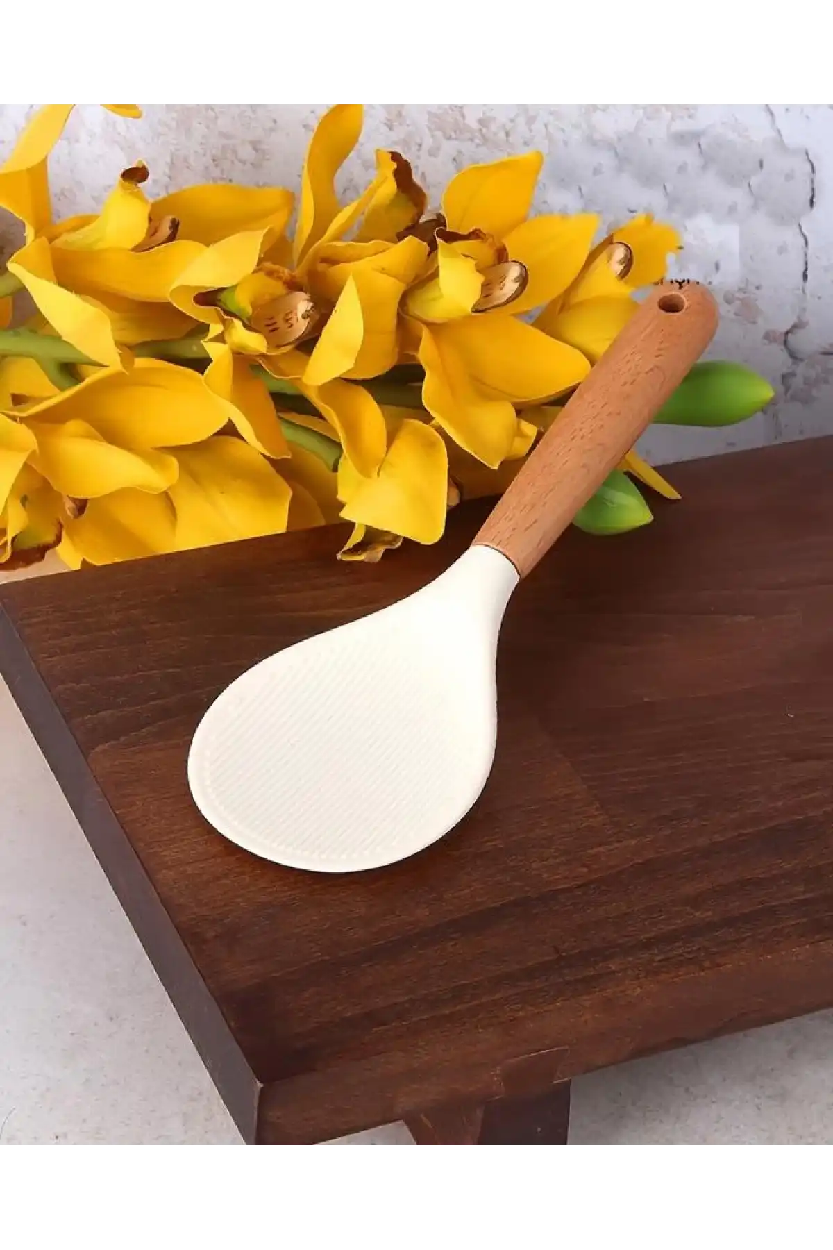 Mien Silikon Servis Kaşığı Krem Tekli