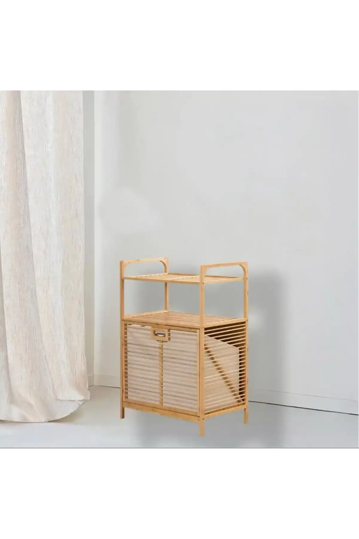 Pan Bambu Raflı Çamaşırlık 64x40x95cm