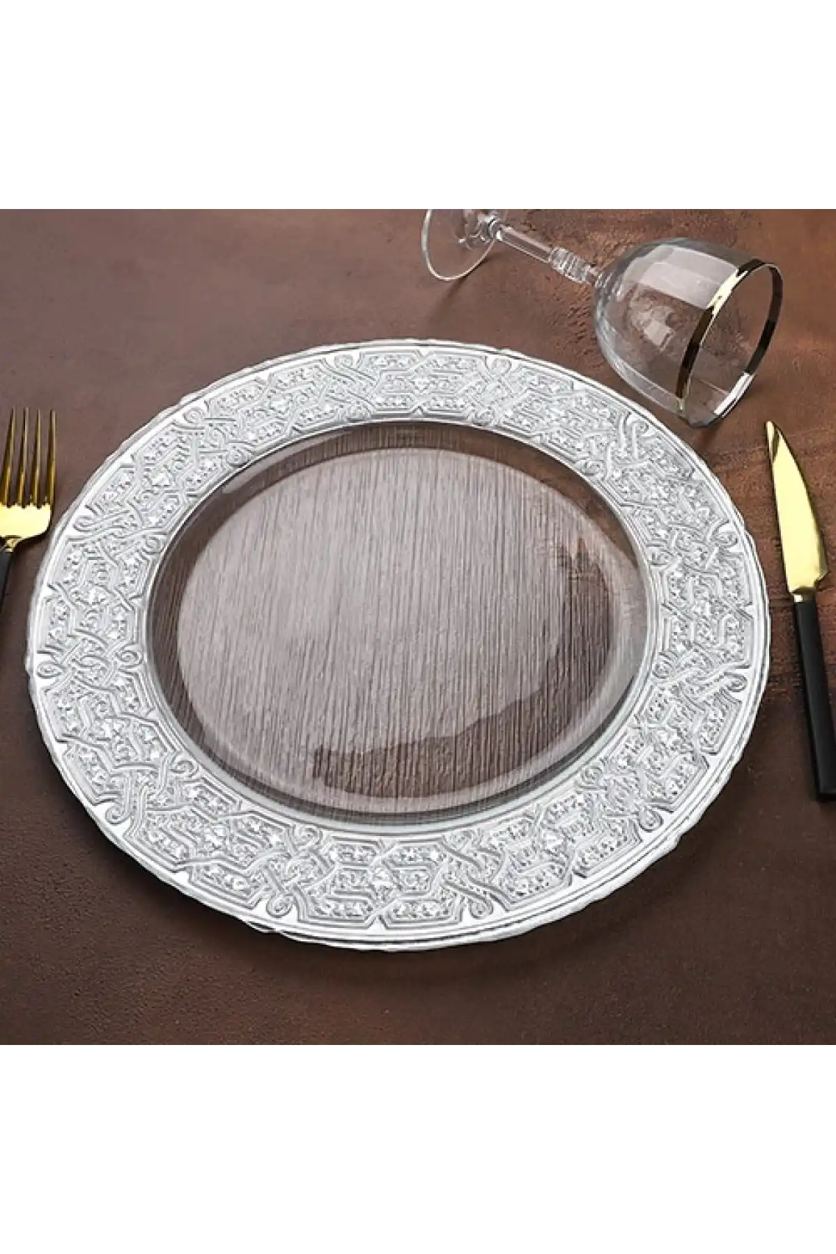 Kosova Gümüş Renk Cam Supla 33 cm