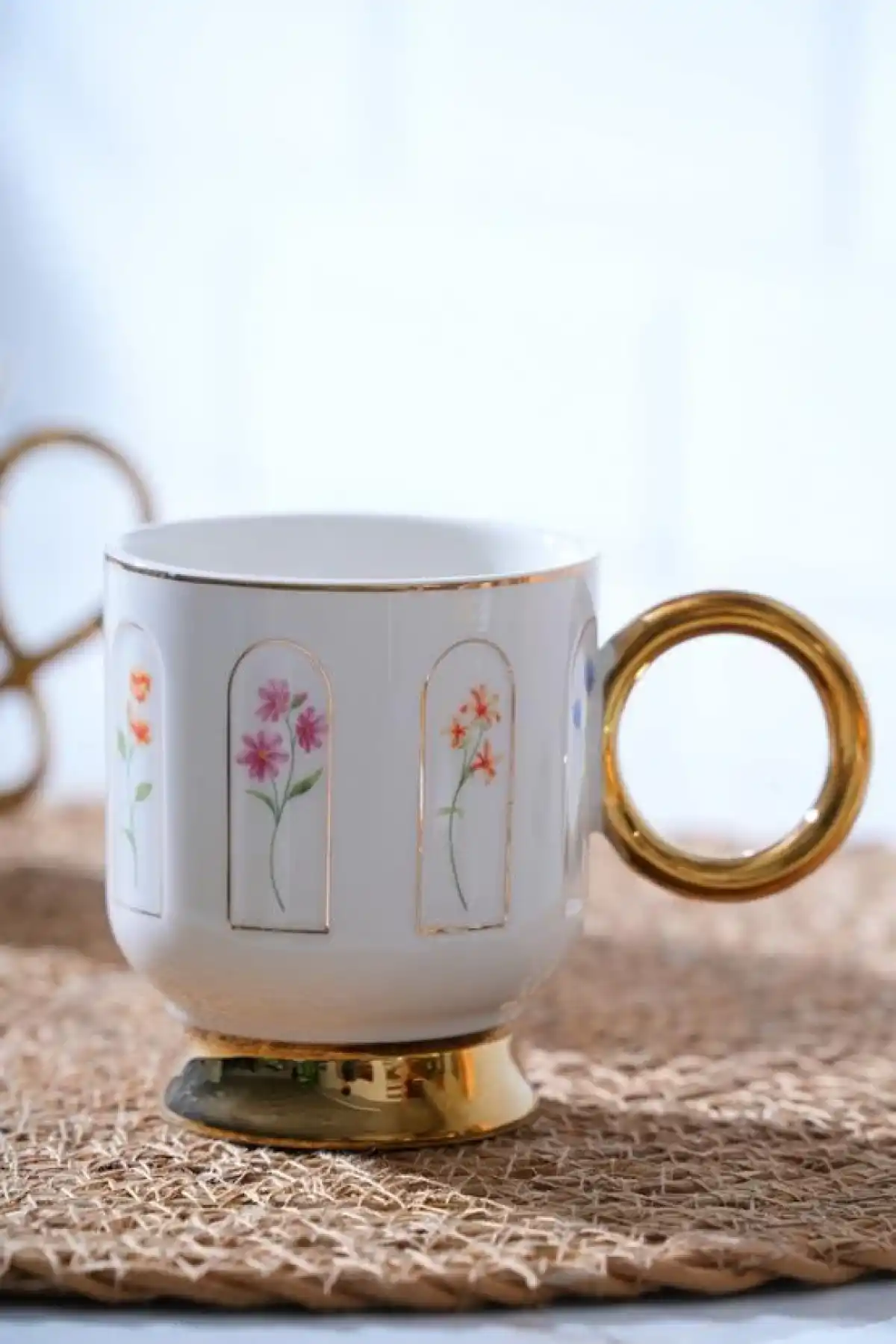 Acar KAI7506 Aren Gold Beyaz Porselen Kupa 200 ml