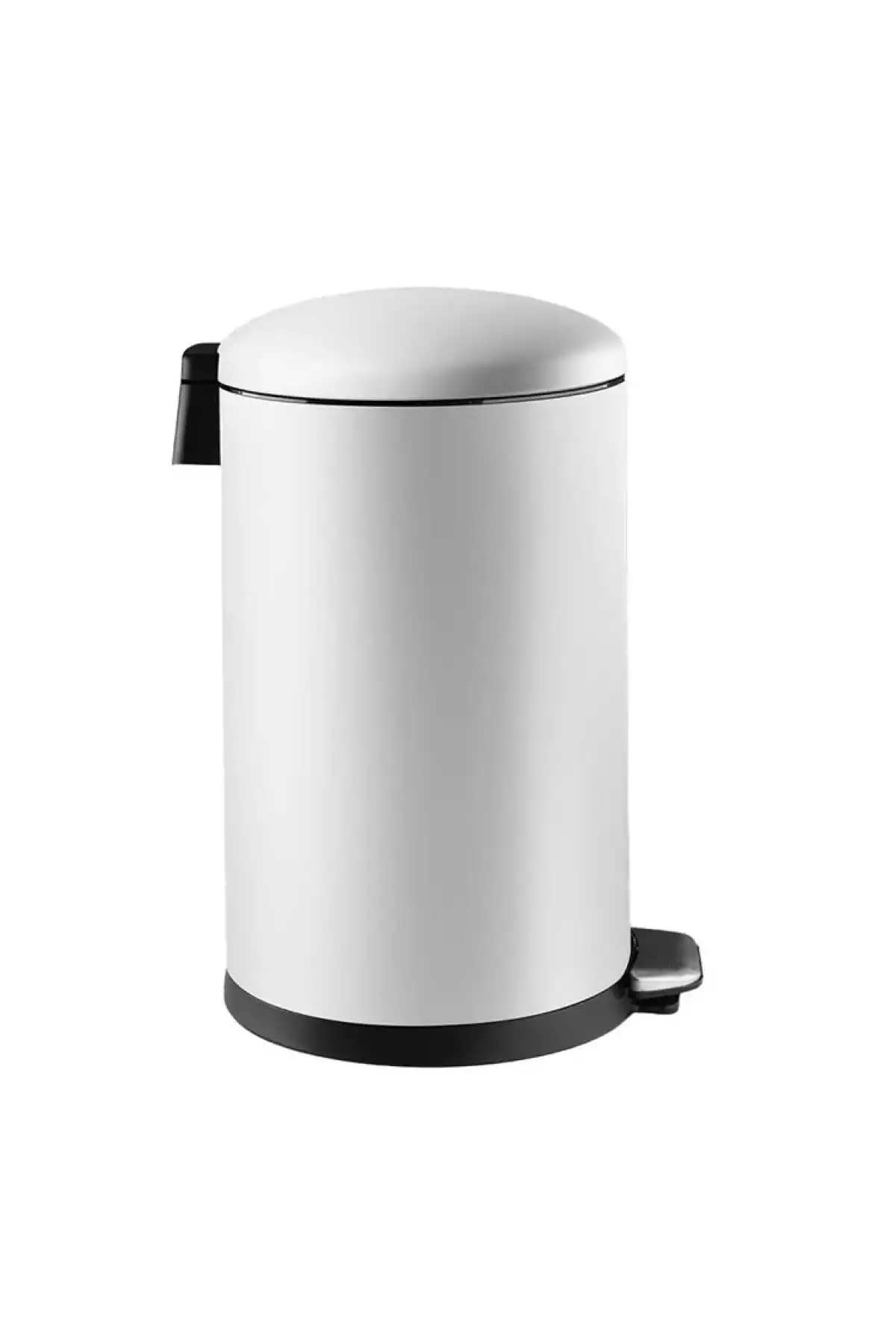 Ans 30lt Beyaz Bombe Kapaklı Çelik Çöp Kovası