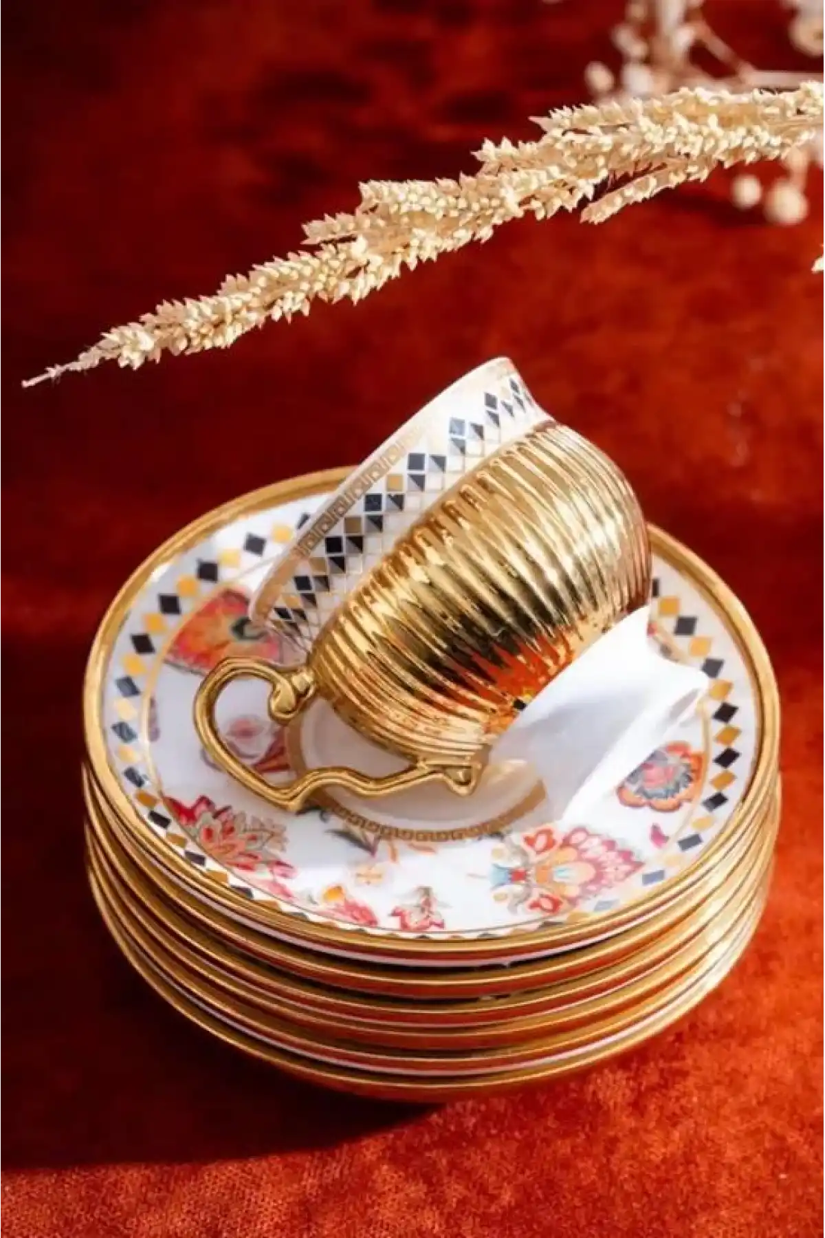 Acar SHP7191 Tolede Gold Kahve Seti 6lı