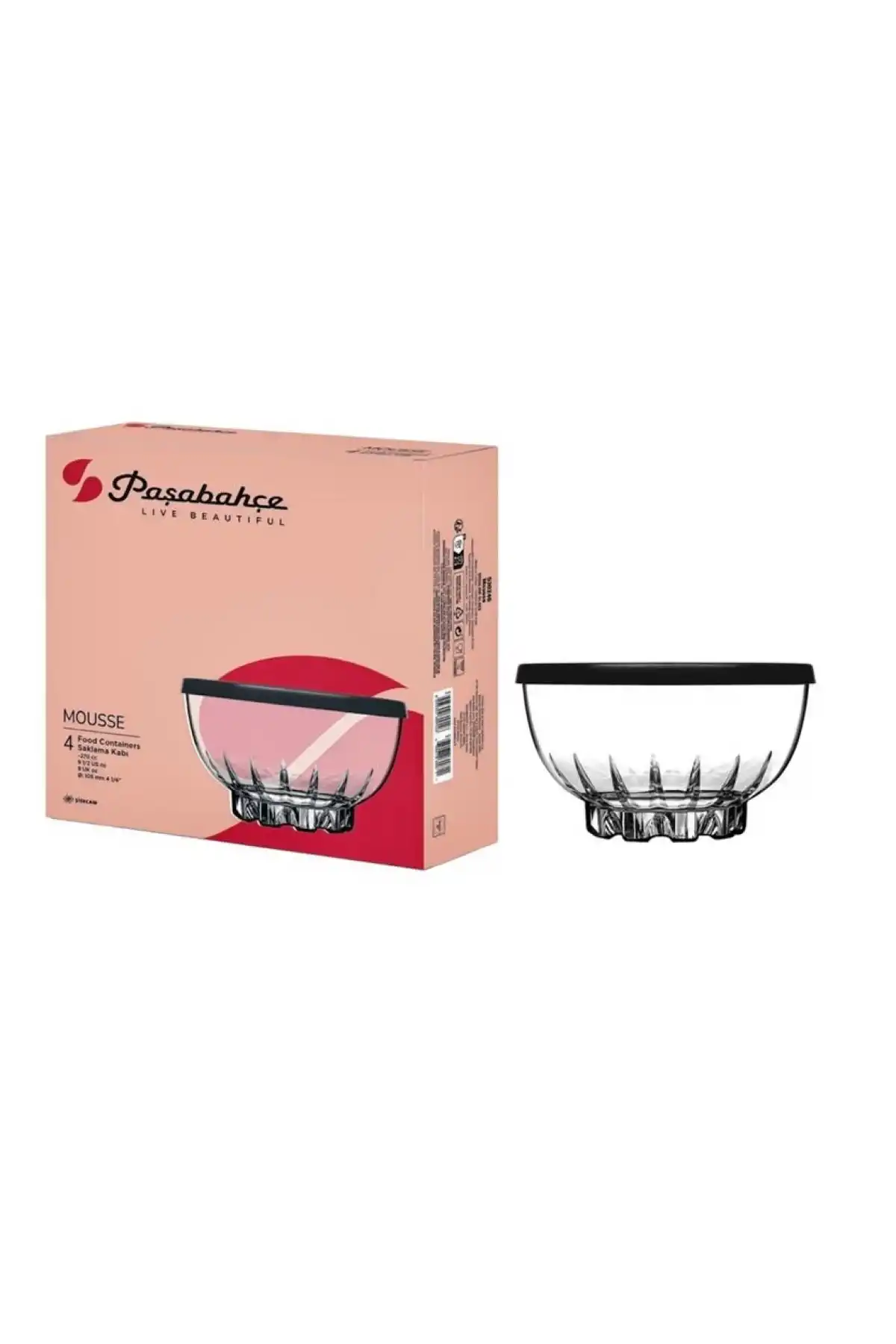 Paşabahçe 530246 Mousse Saklama Kabı 270 cc 4lü