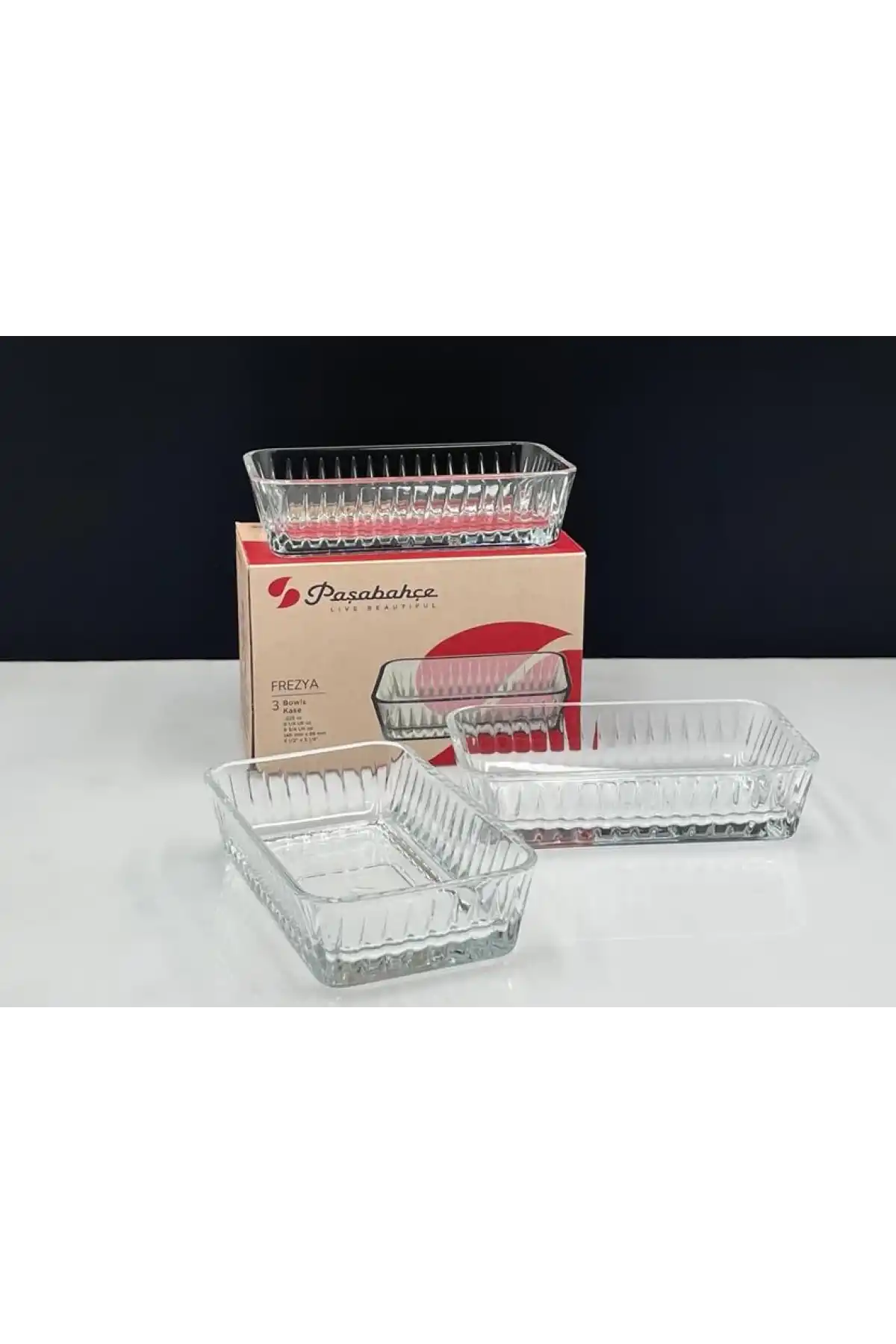 Paşabahçe 530323 Freyza Servis Tabağı 3lü 14x8,5 cm