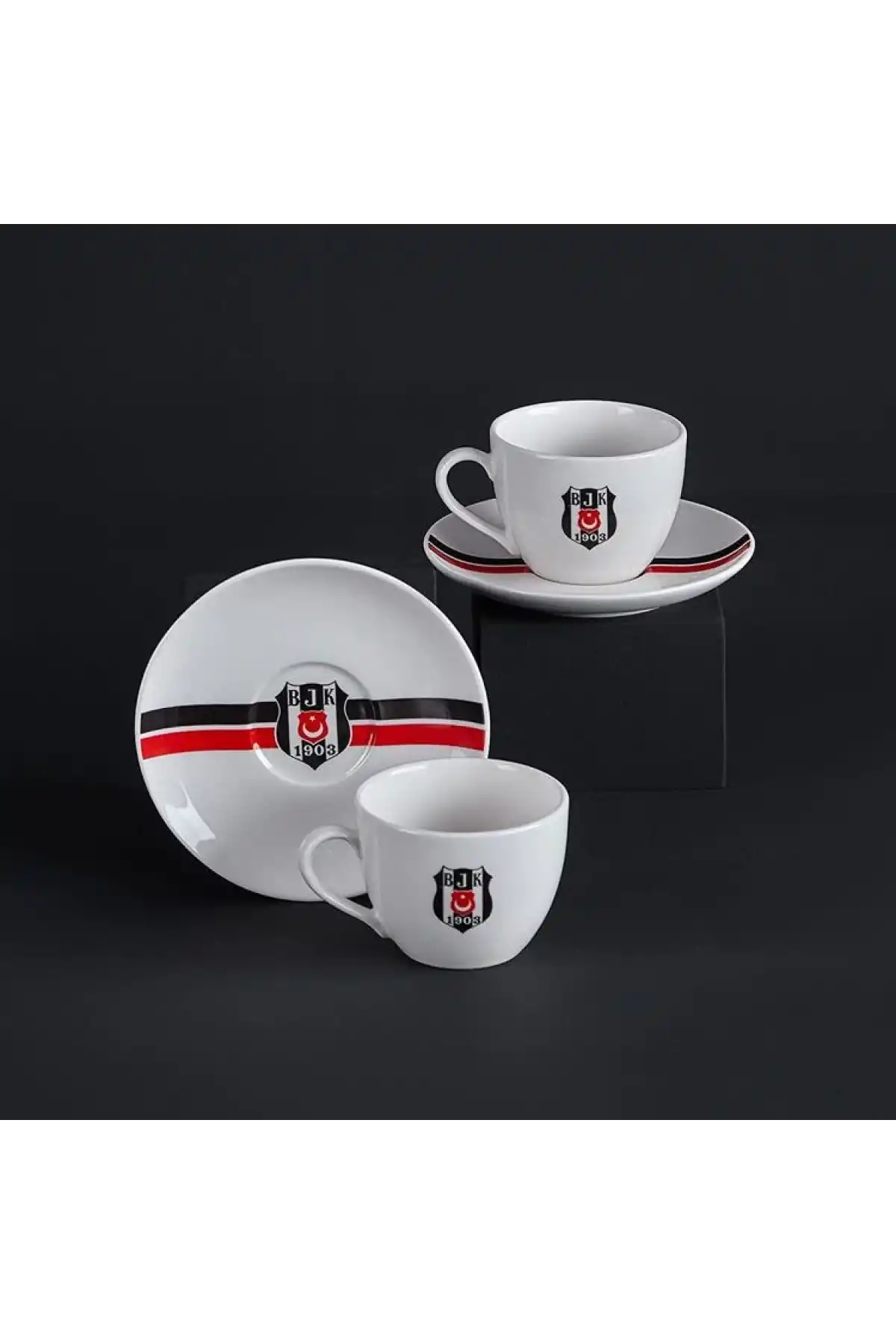 Nev BJK Çizgili 2li Çay Fincan Seti