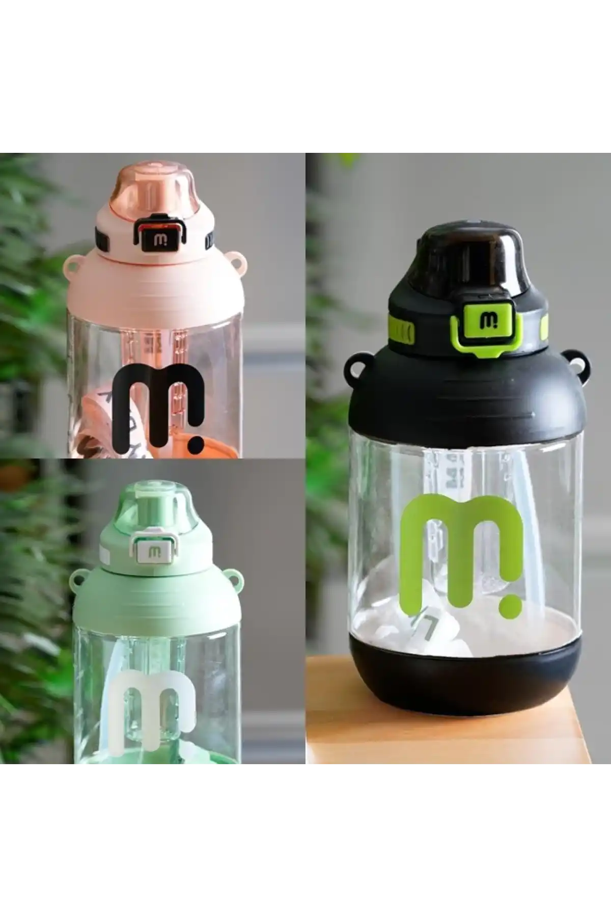 Acar ACR468 Siyah/Pembe/Yeşil Su Matarası